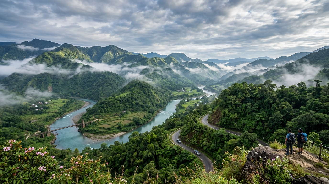 Eastern Himalayan Mountain Terrain and Alpine Passes
